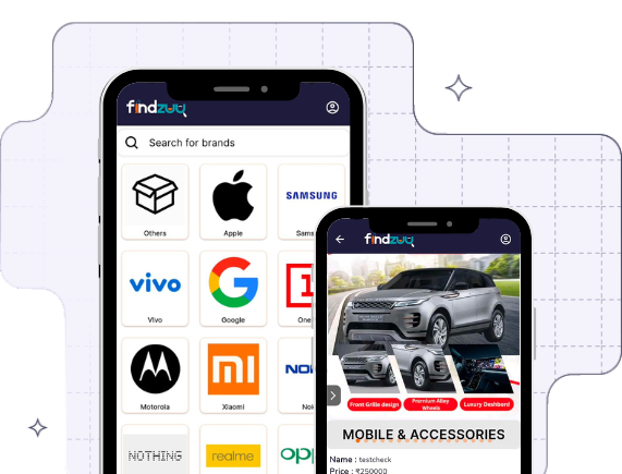 Screenshot: brand selection and search bar