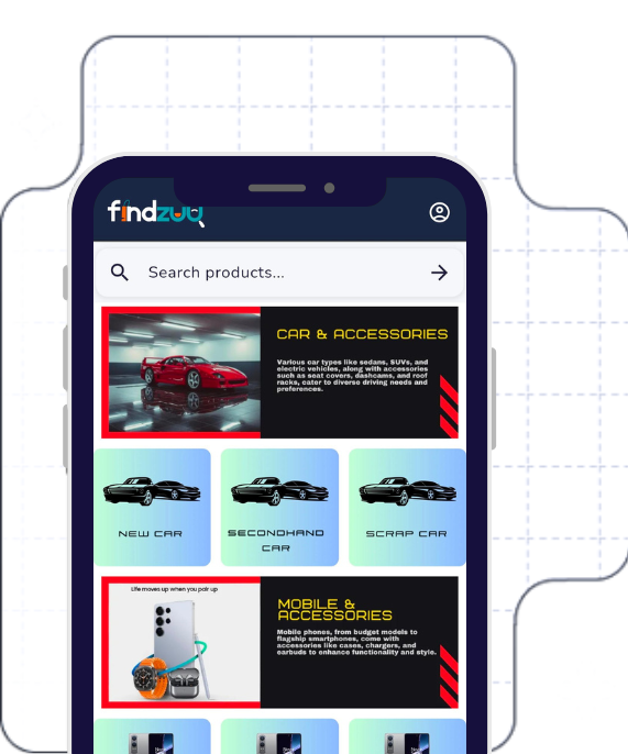 FindZuu Product Search Interface Screenshot